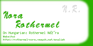 nora rothermel business card